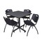 Kobe Kobe Square Table & Chair Set, Wood, Metal, Plastic Top, Grey TKB4242GY47BK - alternate 1